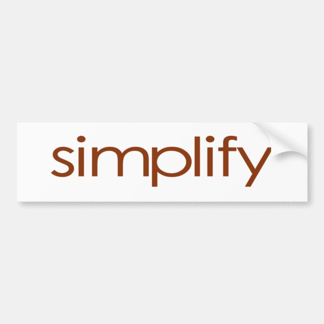 Simplify Bumper Sticker (Front)