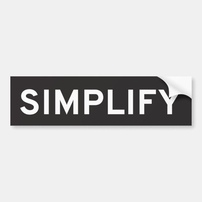 Simplify Bumper Sticker (Front)