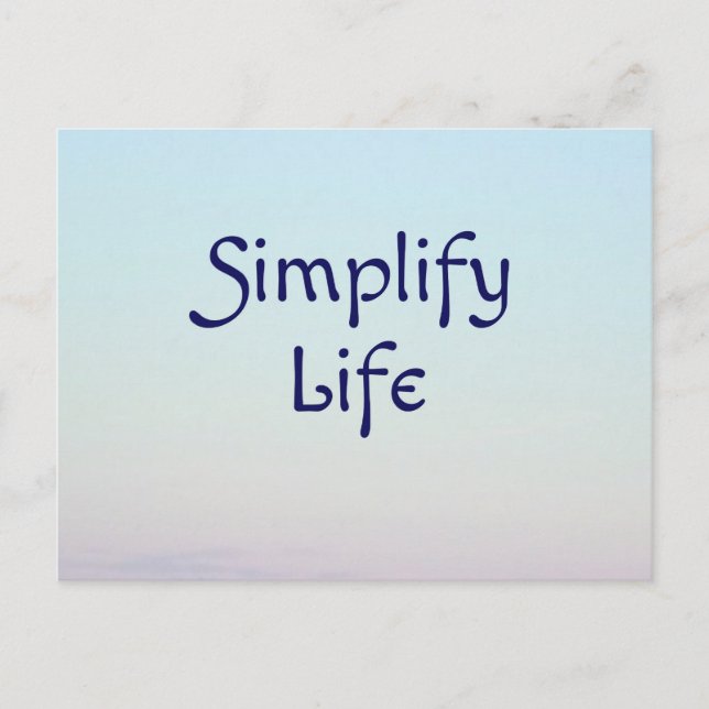 Simplify Life postcard (Front)