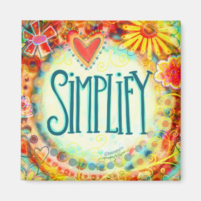 Simplify Pretty Floral Colourful Inspirivity Magnet (Front)