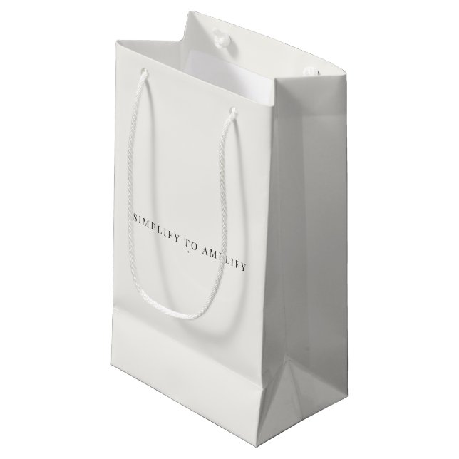 Simplify to Amplify Minimalist Gift Bag – Neutral  (Front Angled)