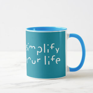 “Simplify Your Life” custom colour mugs