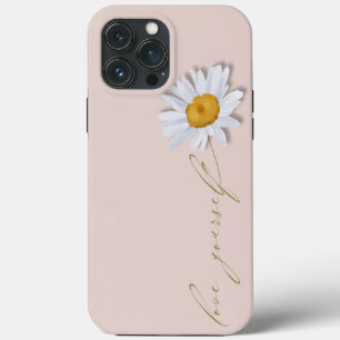 Simplistic 3D Daisy with "Love Yourself" Stem iPhone 13 Pro Max Case