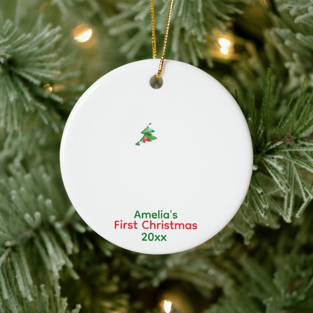 Simplistic Baby's First Christmas w/ Tree Ornament (Tree)