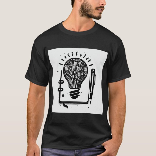 Simplistic Black and White Logo Printed  T-Shirt (Front)