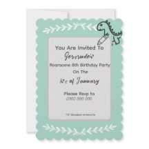 Simplistic Dinosaur Birthday Invite