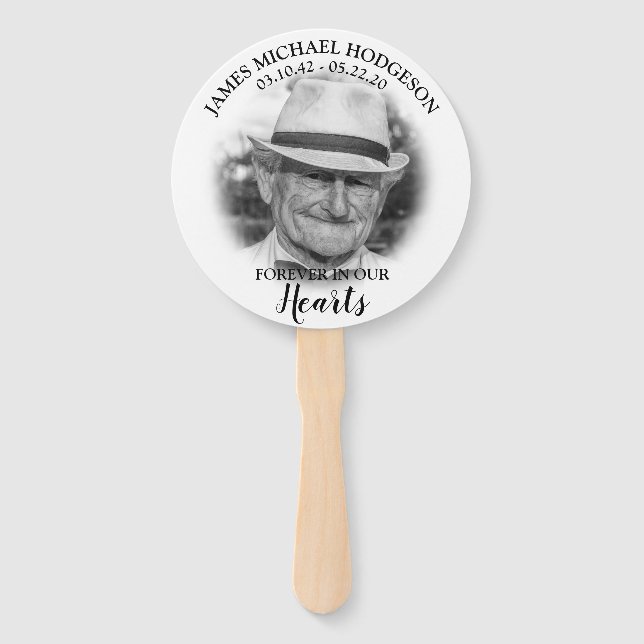 Simplistic Double Sided Photo Memorial Favour Hand Fan (Front)