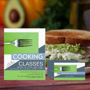 Simplistic Fork, Cooking Classes Advertising Flyer