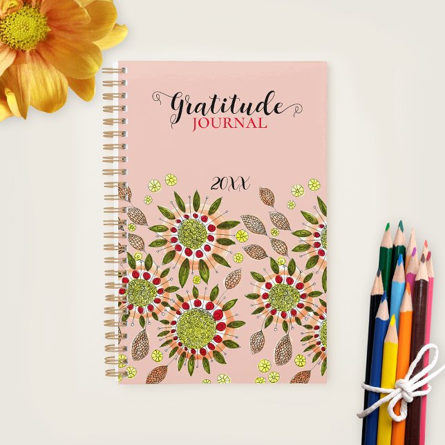 Simplistic Hand-drawn Flowers Gratitude Journal Planner (Creator Uploaded)