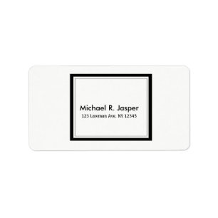 Simplistic Minimalist Black and White Label