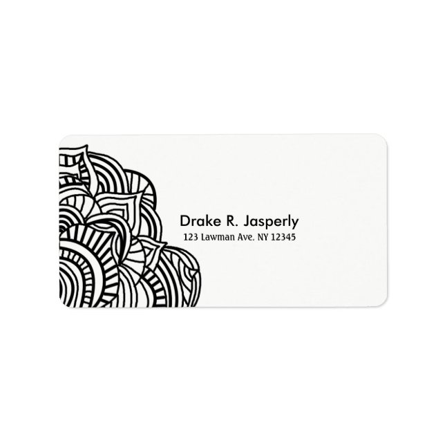 Simplistic Minimalist Black and White Medallion Label (Front)