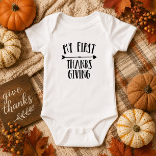 Simplistic My First Thanksgiving Baby Bodysuit