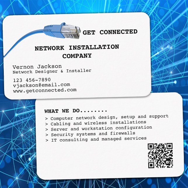 Simplistic Network Installation Company  Business Card (Creator Uploaded)