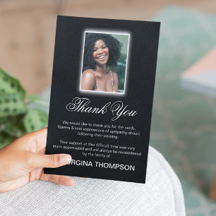 Simplistic Photo Memorial Thank You Funeral Card