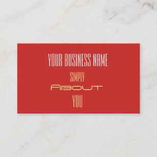 Simplistic Red Gold Professional Business Cards