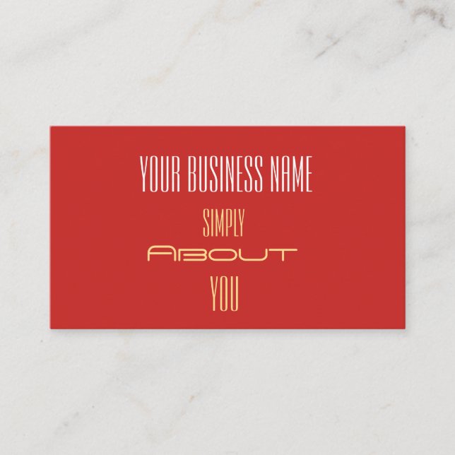 Simplistic Red Gold Professional Business Cards (Front)