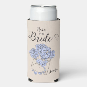 Simplistic Watercolor Flowers Here for the Bride   Seltzer Can Cooler