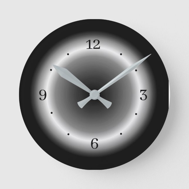 Simplistic White /Grey Illuminated Ring Design Round Clock (Front)