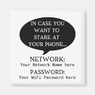 Simplistic WiFi Details Network Password Magnet
