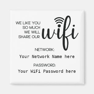 Simplistic WiFi Details Network Password Magnet