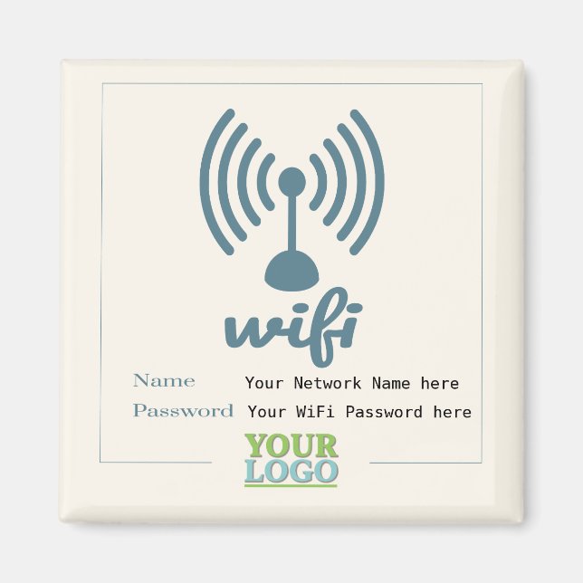 Simplistic WiFi Details Network Password Magnet (Front)