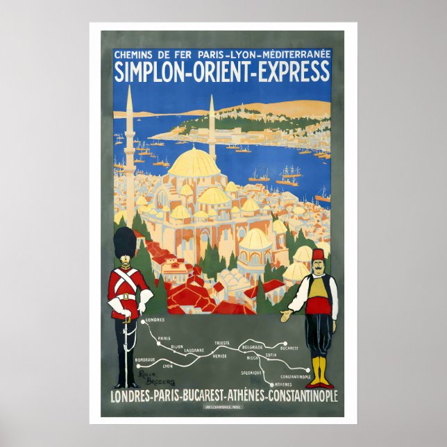 Simplon Orient Express Railways from Paris to Lyon Poster (Front)