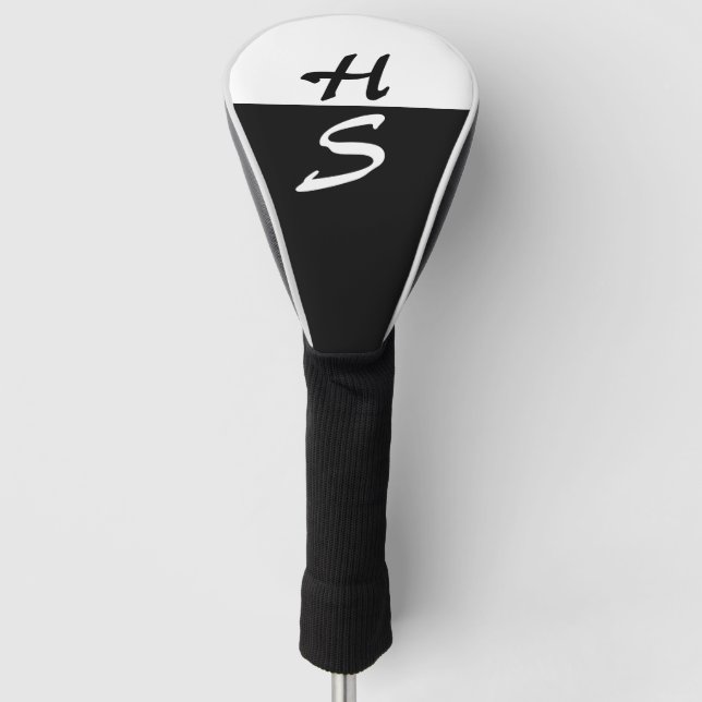 Simply 2 colours & your Monogram + your ideas Golf Head Cover (Front)
