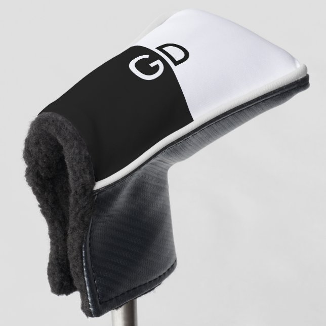 Simply 2 colours & your Monogram + your ideas Golf Head Cover (3/4 Front)