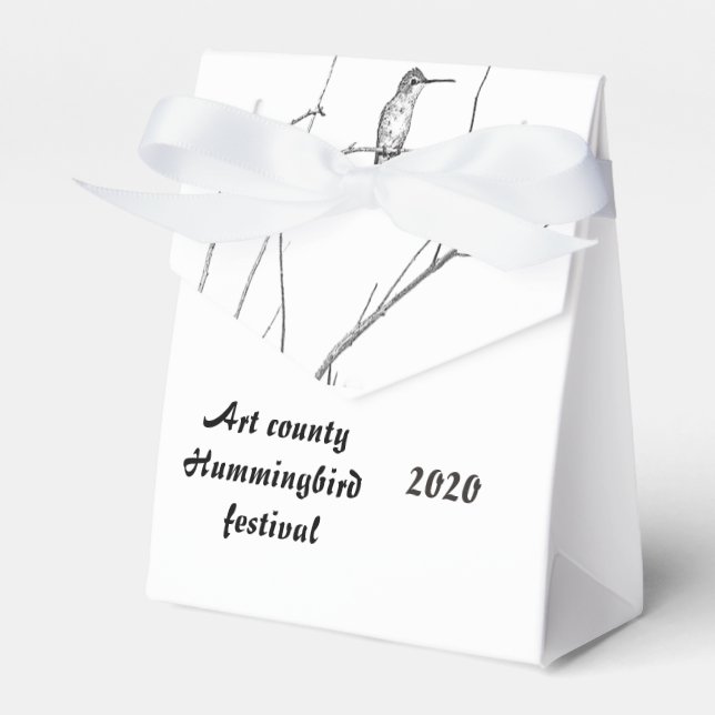 Simply a Hummingbird on a stick Favour Box (Front Side)