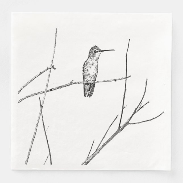 Simply a Hummingbird on a stick Napkin (Front)
