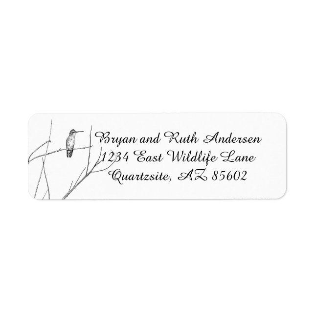Simply a Hummingbird on a stick Return Address Label (Front)
