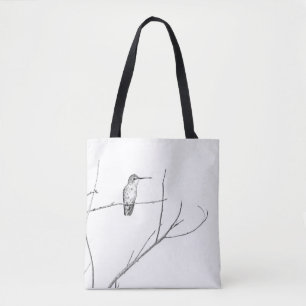 Simply a hummingbird on a stick tote bag