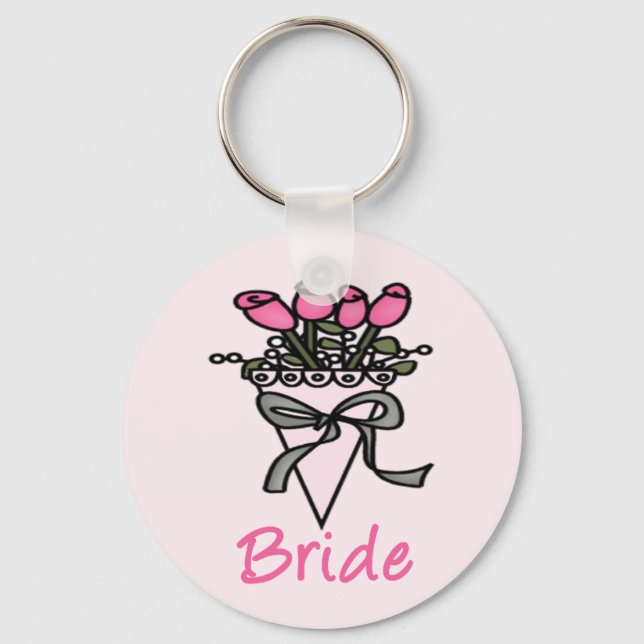 Simply Adorable Bridal Bouquet Key Ring (Front)