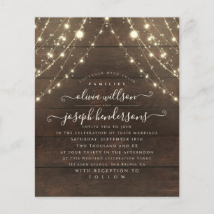 Simply and Elegant Rustic Wood Lights wedding Flye Flyer