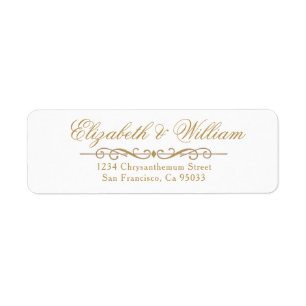 Simply and Modern  Golden Return Address  Label