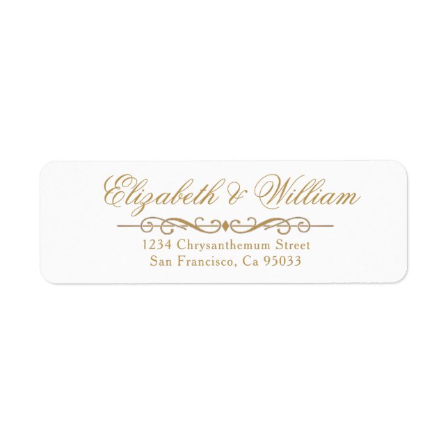 Simply and Modern  Golden Return Address  Label (Front)