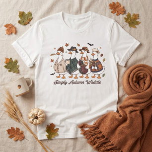 Simply Autumn Waddle Cute Ducks Fall T-Shirt