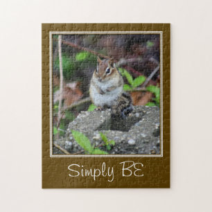 Simply Be Inspirational Quote Chipmunk  Jigsaw Puzzle