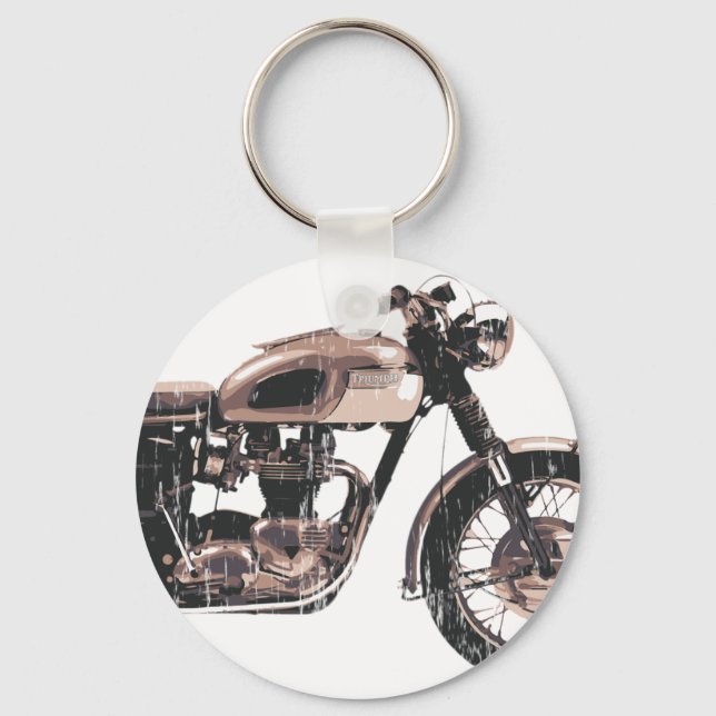 Simply Beautiful Classic Motorcycle Key Ring (Front)
