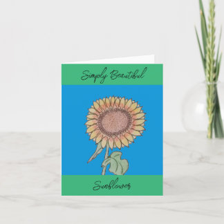 Simply Beautiful Sunflower Blank Greeting Card