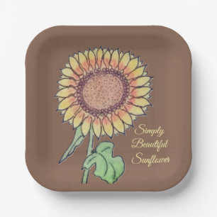 Simply Beautiful Sunflower  Paper Plate