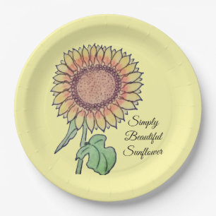 Simply Beautiful Sunflower  Paper Plate