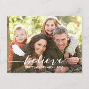 Simply Believe Holiday Photo Postcards Red White