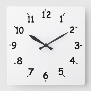 Simply Black And White Square Wall Clock