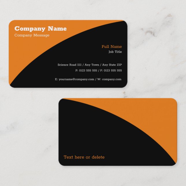 Simply Black Orange Business Card (Front/Back)