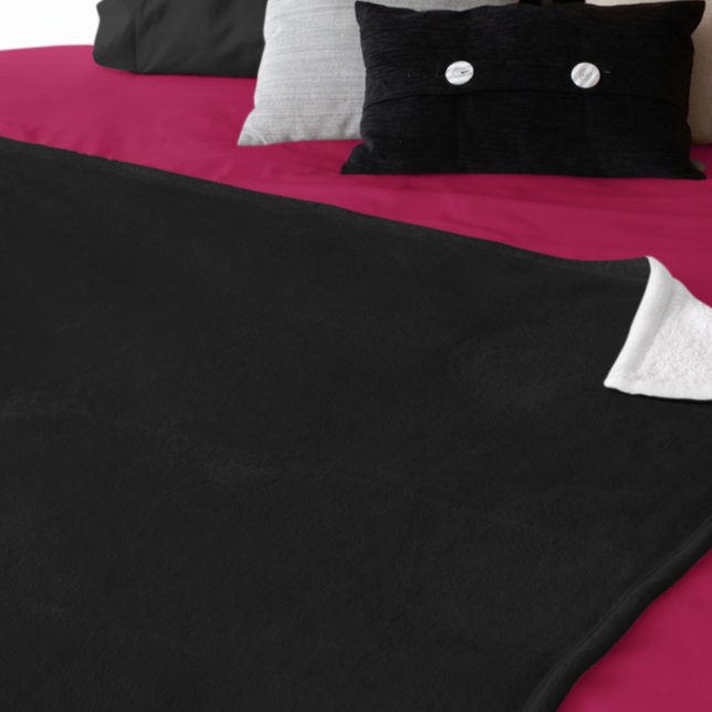 Simply Black Solid Colour Customise It Fleece Blanket (Creator Uploaded)