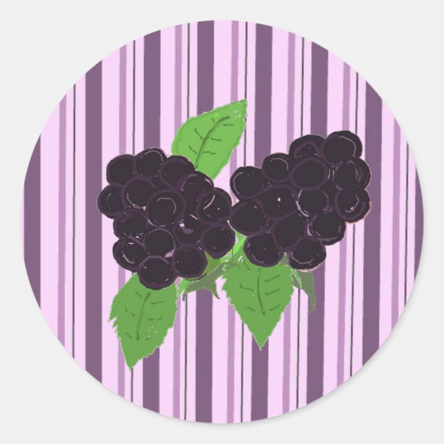 Simply Blackberries Classic Round Sticker (Front)