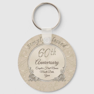 Simply Blessed 60th Anniversary Party Favors Key Ring