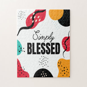 Simply Blessed Abstract Shapes Jigsaw Puzzle