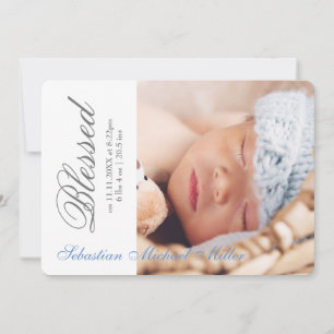 Simply Blessed Blue - Birth Announcement